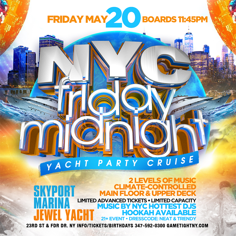  NYC Cruise Skyport Marina Jewel Yacht Tickets Party | GametightNY.com