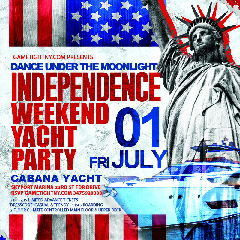  NYC July 4th Weekend Cabana Friday Yacht Party | GametightNY.com