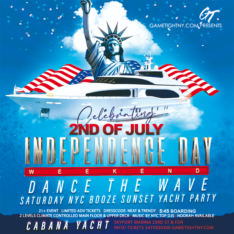 July 4th Weekend Cabana Sunset Cruise Tickets Party | GametightNY.com