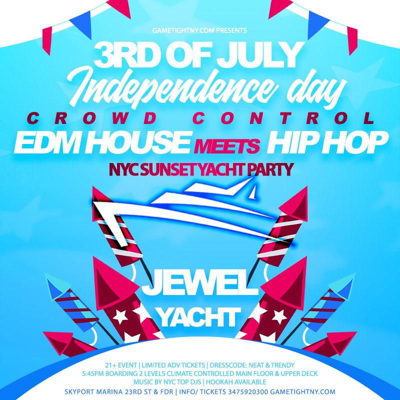  NYC July 4th Weekend Jewel Sunset Cruise Yacht Party | GametightNY.com