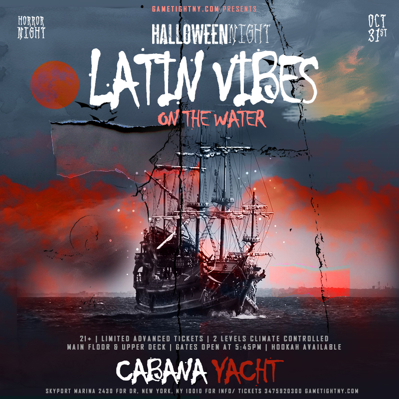 Latin Vibes Halloween Costume Yacht Cruise at Cabana Yacht 2022 | GametightNY.com