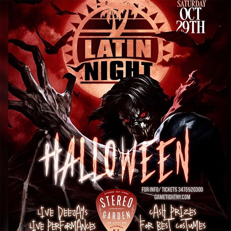 Latin Night Stereo Garden NY Halloween Party 2022 | GametightNY.com
