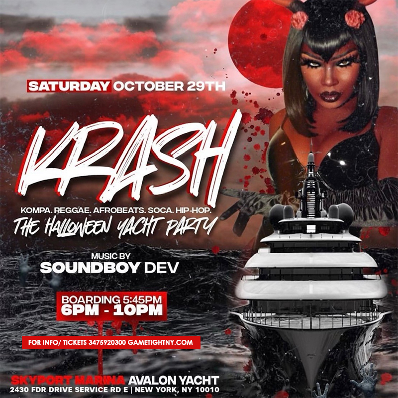KRASH Halloween Saturday Sunset Avalon Yacht Party Cruise 2022 | GametightNY.com