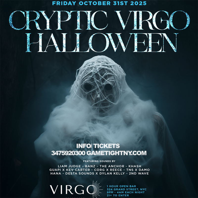 Join Virgo Nightclub NYC on Oct 31, 2025 for Cryptic Halloween. Open bar, top DJs, costumes & VIP tables in downtown Manhattan’s Lower East Side
| GametightNY.com