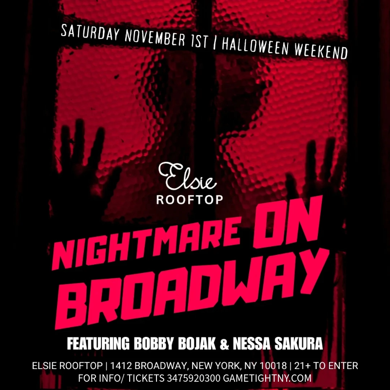 Celebrate Halloween above Times Square at Elsie Rooftop NYC! Dance, drink, and enjoy skyline views at Nightmare On Broadway, NYC’s #1 Halloween rooftop party.
| GametightNY.com